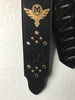 Mathas Guitars - Leather Guitar Strap - Guitar Straps - Brandish Your Axe - Live Sharp Shred Hard - Sküllanon - Skullduggery - Flight To Fight - Black Gold