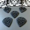 Mathas Guitars - "JAZZ-X" - Guitar Picks - 1.5 mm - Black - "SKÜLLANON / CLASSIC EMBLEM" - Engraved - Double-Sided Logos