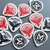 Jazz Maxx - Mathas Guitars - Guitar Picks - Flight Logo - 2.0 mm - White - Black Red Graphics